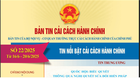 Bản tin điện tử cải cách hành chính số 22/2025, từ ngày 16/06/2025 đến ngày 20/06/2025

