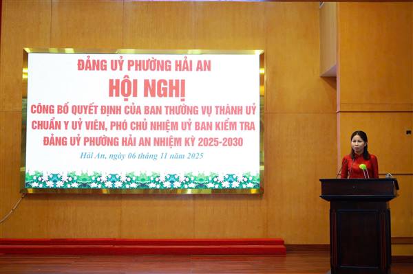 HỘI NGHỊ CÔNG BỐ QUYẾT ĐỊNH CỦA BAN THƯỜNG VỤ THÀNH UỶ CHUẨN Y UỶ VIÊN, PHÓ CHỦ NHIỆM UỶ BAN KIỂM TRA ĐẢNG UỶ PHƯỜNG NHIỆM KỲ 2025-2030