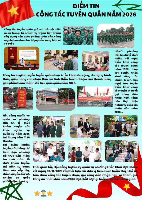 PHƯỜNG HẢI AN - NỖ LỰC ĐỒNG BỘ TRONG CÔNG TÁC TUYỂN QUÂN NĂM 2026