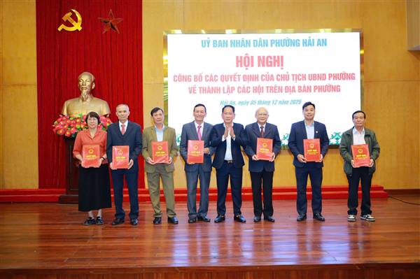 PHƯỜNG HẢI AN CÔNG BỐ CÁC QUYẾT ĐỊNH CỦA CHỦ TỊCH UBND PHƯỜNG VỀ THÀNH LẬP CÁC HỘI TRÊN ĐỊA BÀN