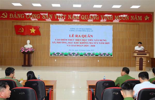 Công an phường Hải An tổ chức Lễ ra quân cao điểm thực hiện mục tiêu xây dựng xã, phường, đặc khu không ma túy năm 2025 và giai đoạn 2025-2030