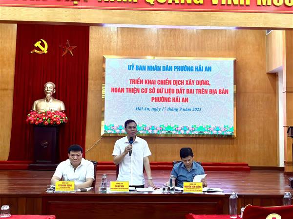 Uỷ ban nhân dân phường Hải An tổ chức Hội nghị triển khai Chiến dịch xây dựng, hoàn thiện cơ sở dữ liệu đất đai trên địa bàn