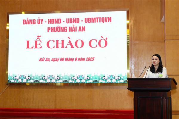 PHƯỜNG HẢI AN TỔ CHỨC LỄ CHÀO CỜ THÁNG 9 NĂM 2025 