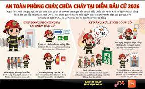 Hướng dẫn an toàn PCCC tại các điểm bỏ phiếu bầu cử.