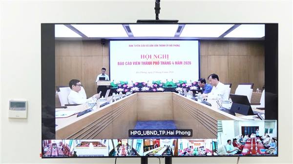 Phường Hải An dự Hội nghị trực tuyến Báo cáo viên tháng 4/2026 Thành phố 