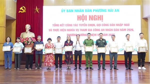 Phường Hải An tổng kết công tác tuyển chọn, gọi công dân nhập ngũ và thực hiện nghĩa vụ tham gia Công an nhân dân năm 2026