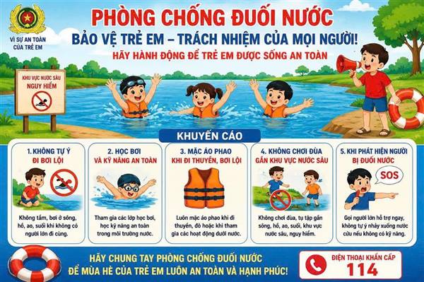 PHÒNG, CHỐNG ĐUỐI NƯỚC – BẢO VỆ AN TOÀN CHO TRẺ EM TRONG KỲ NGHỈ HÈ 
