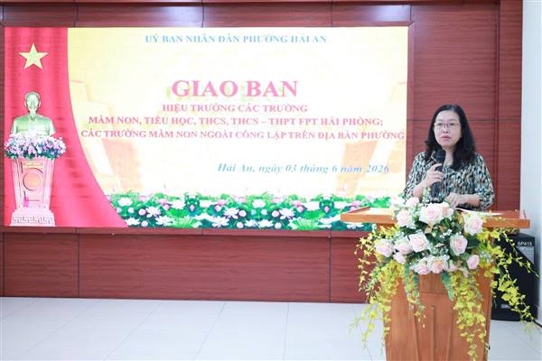 UBND PHƯỜNG HẢI AN GIAO BAN VỚI HIỆU TRƯỞNG CÁC TRƯỜNG HỌC TRÊN ĐỊA BÀN PHƯỜNG