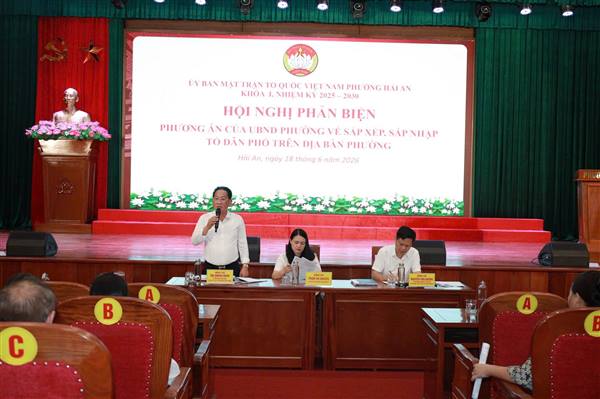 UBMTTQVN PHƯỜNG HẢI AN SƠ KẾT CÔNG TÁC MẶT TRẬN 6 THÁNG ĐẦU NĂM 2026