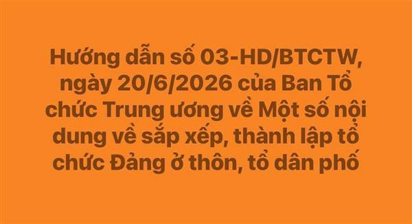 Trích HƯỚNG DẪN ​Một số nội dung về sắp xếp, thành lập tổ chức đảng ở thôn, tổ dân phố