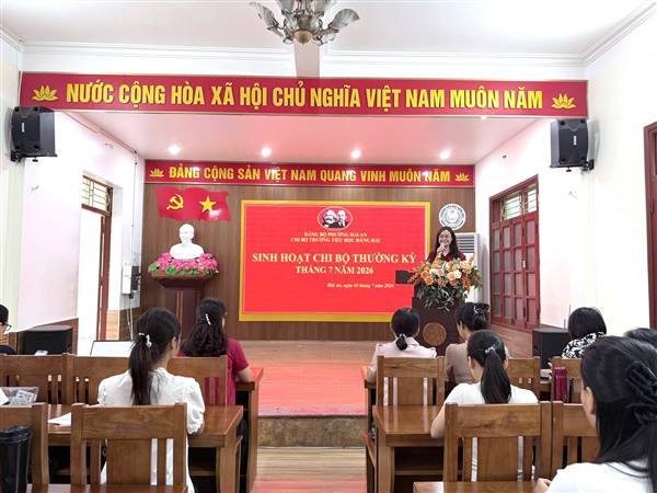 CHI BỘ TRƯỜNG TIỂU HỌC ĐẰNG HẢI TỔ CHỨC SINH HOẠT CHI BỘ THƯỜNG KÌ THÁNG 7 NĂM 2026. 