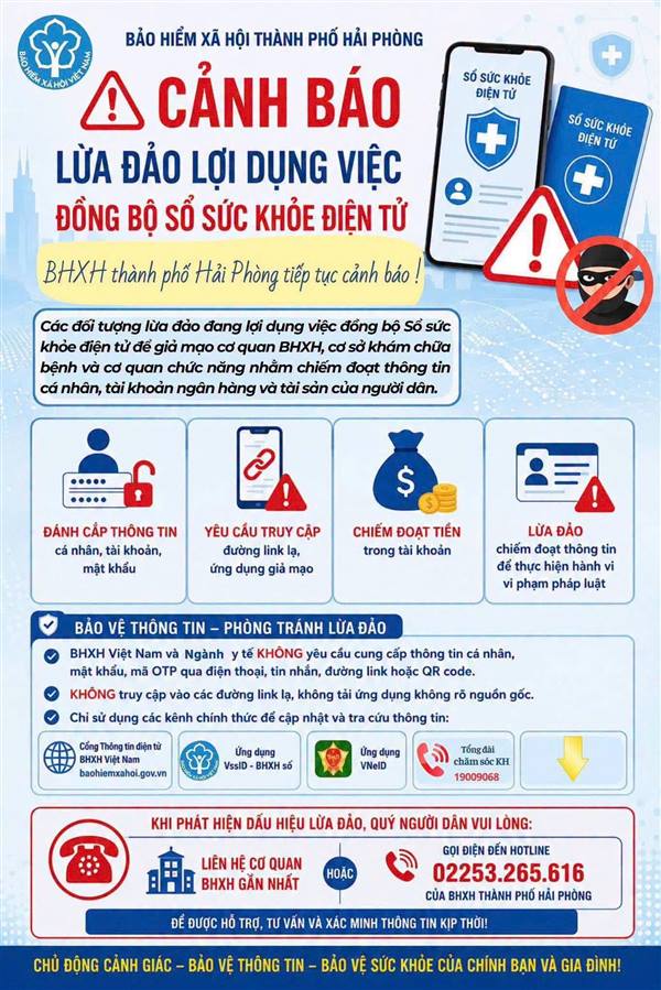 BHXH THÀNH PHỐ HẢI PHÒNG TIẾP TỤC CẢNH BÁO TỚI NGƯỜI DÂN