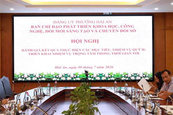 Ban Chỉ đạo phát triển khoa học, công nghệ, đổi mới sáng tạo và chuyển đổi số phường Hải An đánh giá kết quả thực hiện các mục tiêu, nhiệm vụ quý II và triển khai nhiệm vụ trọng tâm trong thời gian tới.