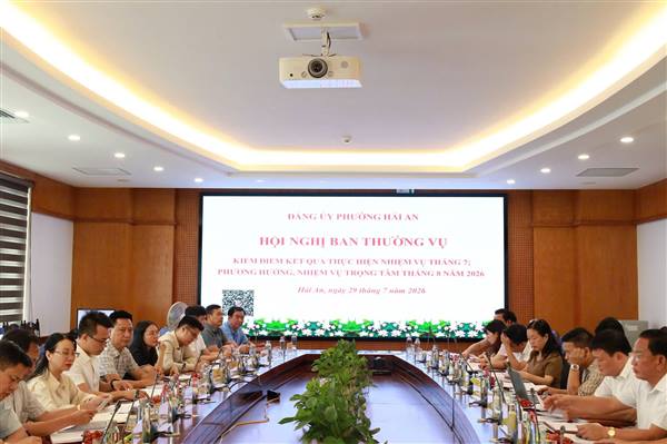 Đảng ủy phường Hải An đánh giá toàn diện kết quả thực hiện tháng 7, quyết tâm bứt phá hoàn thành nhiệm vụ năm 2026