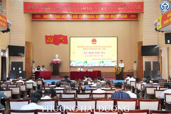 PHƯỜNG HẢI DƯƠNG TỔ CHỨC KỲ HỌP THỨ BA (CHUYÊN ĐỀ) HĐND PHƯỜNG KHÓA I, NHIỆM KỲ 2021–2026
