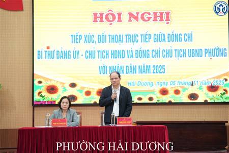 ĐẢNG ỦY – HĐND - UBND PHƯỜNG HẢI DƯƠNG TỔ CHỨC HỘI NGHỊ ĐỐI THOẠI GIỮA NGƯỜI ĐỨNG ĐẦU CẤP ỦY, CHÍNH QUYỀN VỚI NHÂN DÂN