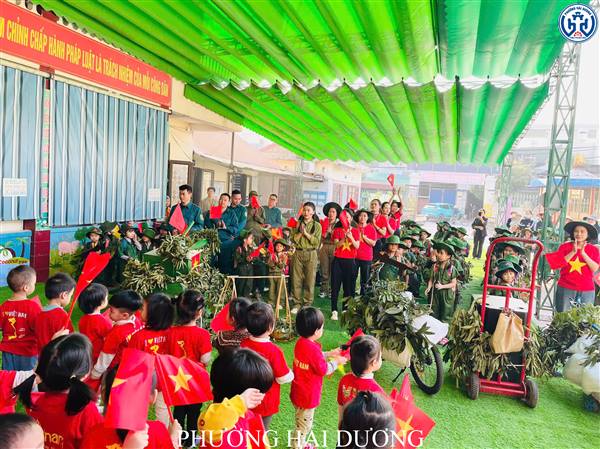 TRƯỜNG MẦM NON NHỊ CHÂU TỔ CHỨC DIỄU HÀNH CHIẾN SĨ NHÍ CHÀO MỪNG NGÀY THÀNH LẬP QUÂN ĐỘI NHÂN DÂN VIỆT NAM 22/12