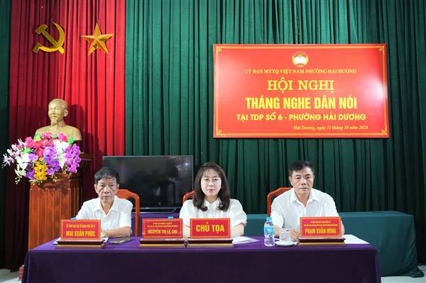PHƯỜNG HẢI DƯƠNG TỔ CHỨC HỘI NGHỊ ĐIỂM “THÁNG NGHE DÂN NÓI” TẠI TỔ DÂN PHỐ SỐ 6