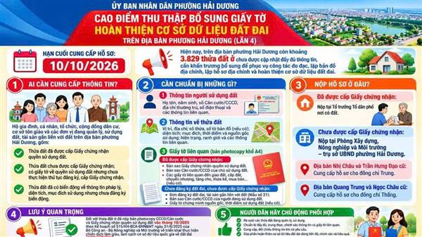 PHƯỜNG HẢI DƯƠNG ĐẨY NHANH THU THẬP, BỔ SUNG THÔNG TIN HOÀN THIỆN CƠ SỞ DỮ LIỆU ĐẤT ĐAI