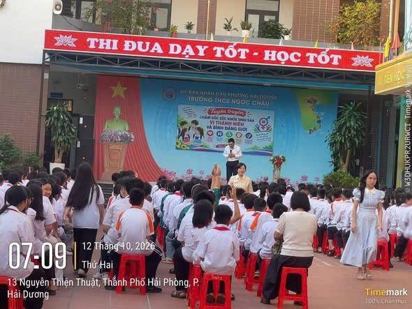 TRẠM Y TẾ PHƯỜNG HẢI DƯƠNG TUYÊN TRUYỀN CHĂM SÓC SỨC KHỎE SINH SẢN VỊ THÀNH NIÊN VÀ BÌNH ĐẲNG GIỚI TẠI TRƯỜNG THCS NGỌC CHÂU