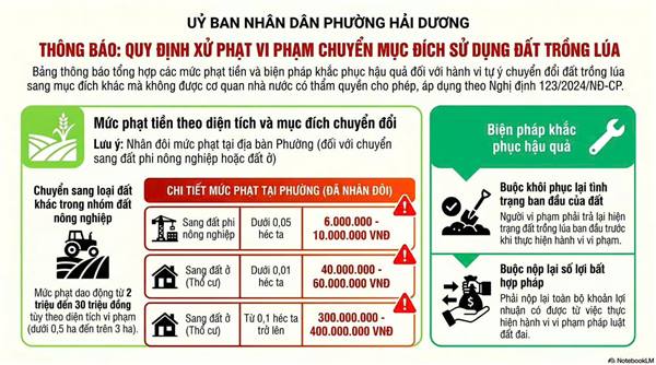 PHƯỜNG HẢI DƯƠNG: XỬ LÝ NGHIÊM HÀNH VI TỰ Ý CHUYỂN ĐỔI ĐẤT TRỒNG LÚA