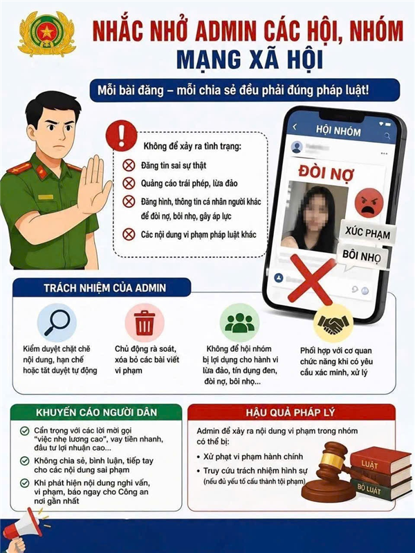 📢 THÔNG BÁO QUAN TRỌNG: SIẾT CHẶT TRÁCH NHIỆM QUẢN TRỊ VIÊN CÁC HỘI NHÓM MẠNG XÃ HỘI