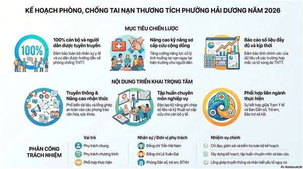 PHƯỜNG HẢI DƯƠNG TĂNG CƯỜNG CÔNG TÁC PHÒNG, CHỐNG TAI NẠN THƯƠNG TÍCH NĂM 2026
