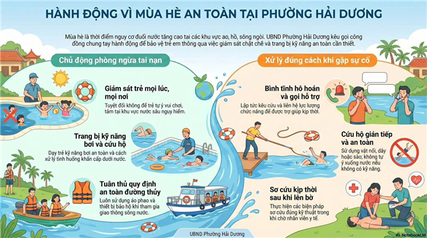 PHƯỜNG HẢI DƯƠNG TĂNG CƯỜNG TUYÊN TRUYỀN PHÒNG, CHỐNG ĐUỐI NƯỚC CHO TRẺ EM TRONG DỊP HÈ