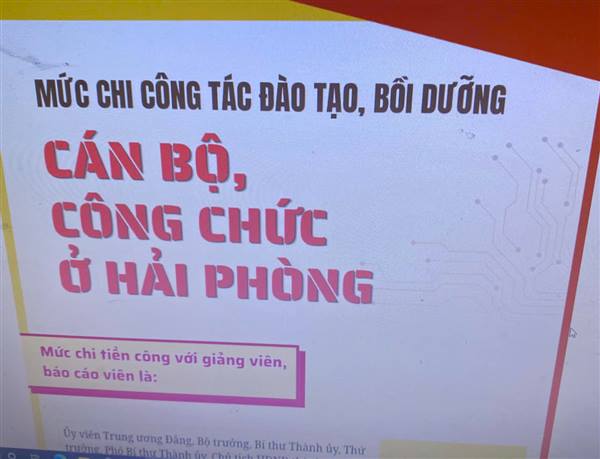 Từ ngày 1/5/2026, mức chi đào tạo cán bộ, công chức ở Hải Phòng được áp dụng theo Nghị quyết số 06/2026/NQ-HĐND của HĐND thành phố👇