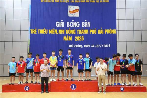 PHƯỜNG HẢI DƯƠNG GIÀNH NHIỀU THÀNH TÍCH TẠI GIẢI BÓNG BÀN TRẺ, THIẾU NIÊN, NHI ĐỒNG THÀNH PHỐ HẢI PHÒNG NĂM 2026