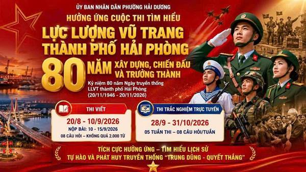 PHƯỜNG HẢI DƯƠNG HƯỞNG ỨNG CUỘC THI TÌM HIỂU 80 NĂM TRUYỀN THỐNG LỰC LƯỢNG VŨ TRANG THÀNH PHỐ HẢI PHÒNG