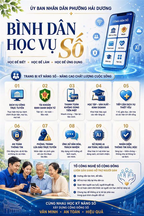 BÌNH DÂN HỌC VỤ SỐ – HỌC ĐỂ BIẾT, HỌC ĐỂ LÀM, HỌC ĐỂ ỨNG DỤNG 