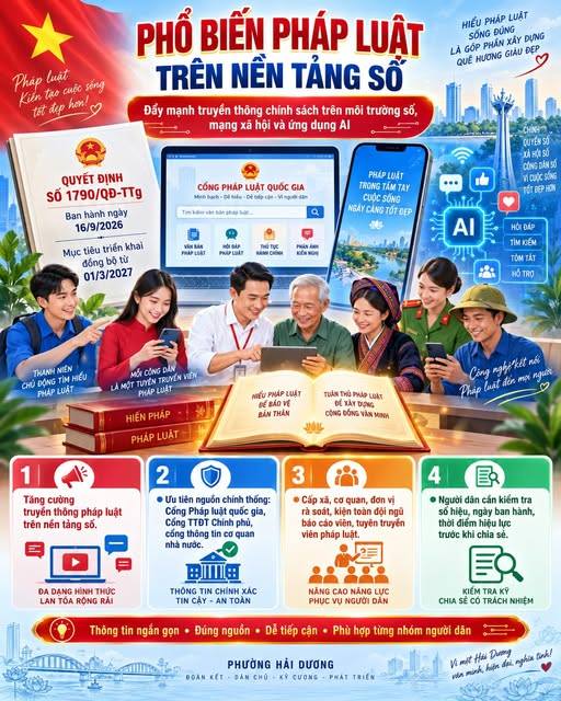 PHỔ BIẾN PHÁP LUẬT SẼ ĐẨY MẠNH TRÊN NỀN TẢNG SỐ, MẠNG XÃ HỘI VÀ ỨNG DỤNG AI