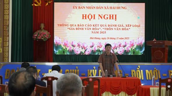 Hội nghị thông qua báo cáo kết quả đánh giá, xếp loại gia đình văn hoá, thôn văn hoá năm 2025