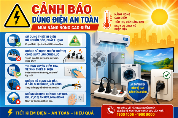 Tăng cường đảm bảo an toàn điện, phòng cháy chữa cháy trong mùa nắng nóng năm 2026