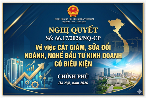 Nghị quyết số 66.17/2026/NQ-CP về cắt giảm, sửa đổi ngành, nghề đầu tư kinh doanh có điều kiện