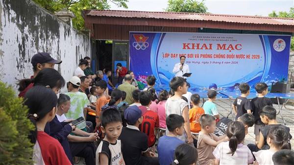XÃ HẢI HƯNG: KHAI MẠC LỚP DẠY HỌC BƠI VÀ PHÒNG, CHỐNG ĐUỐI NƯỚC HÈ NĂM 2026