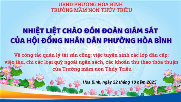 GIÁM SÁT CỦA HĐND PHƯỜNG TẠI TRƯỜNG MẦM NON THỦY TRIỀU.