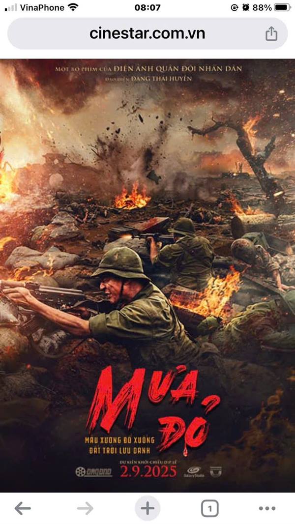 THÔNG BÁO CHƯƠNG TRÌNH CHIẾU PHIM “MƯA ĐỎ” MIỄN PHÍ. 