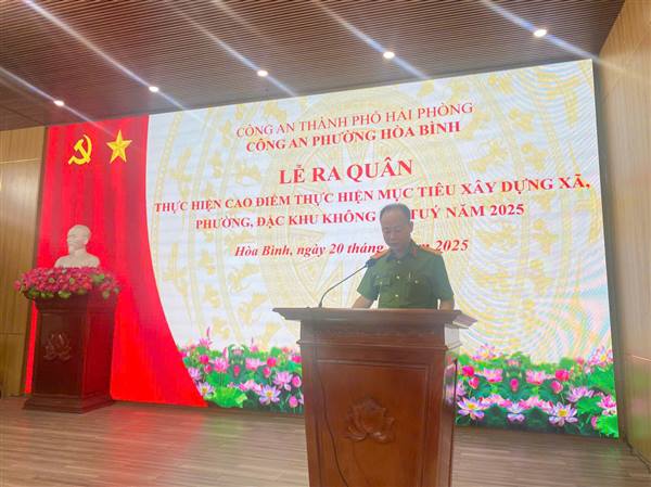 CÔNG AN PHƯỜNG HÒA BÌNH RA QUÂN CAO ĐIỂM XÂY DỰNG ĐỊA BÀN KHÔNG MA TÚY NĂM 2025