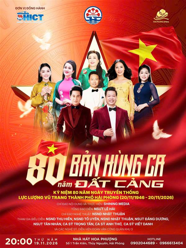 CHƯƠNG TRÌNH NGHỆ THUẬT: "80 NĂM BẢN HÙNG CA ĐẤT CẢNG"   ⭐ Kỷ niệm 80 năm Ngày truyền thống LLVT TP. Hải Phòng (20/11/1946 – 20/11/2026)  