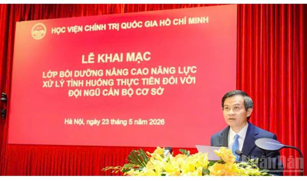 Phường Hoà Bình tham dự trực tuyến Lớp Bồi dưỡng toàn quốc về nâng cao năng lực, phương pháp xử lý tình huống thực tiễn đối với đội ngũ cán bộ cấp cơ sở năm 2026.