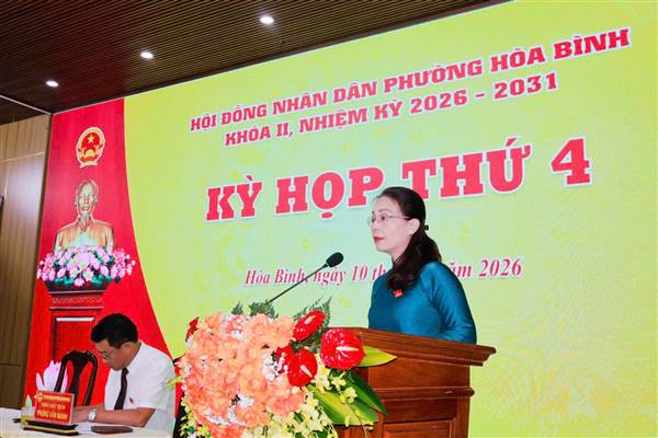 HỘI ĐỒNG NHÂN DÂN PHƯỜNG HÒA BÌNH KHÓA II, NHIỆM KỲ 2026-2031 TỔ CHỨC KỲ HỌP THƯỜNG LỆ GIỮA NĂM 2026