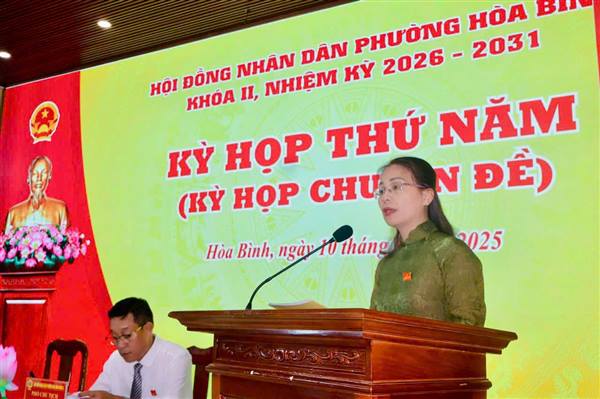 HĐND PHƯỜNG HÒA BÌNH TỔ CHỨC KỲ HỌP THỨ 5 (KỲ HỌP CHUYÊN ĐỀ) KHÓA II, NHIỆM KỲ 2026 - 2031.