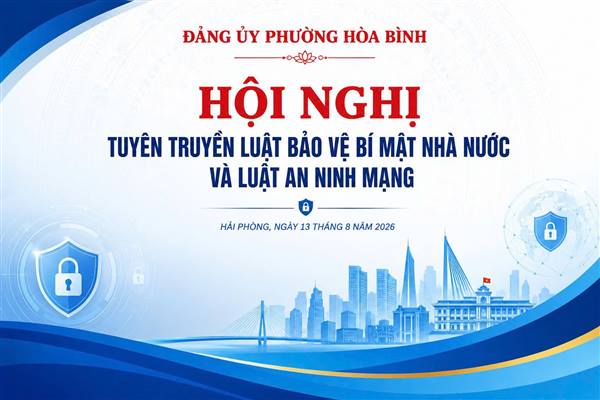 Phường Hòa Bình tổ chức tập huấn Luật Bảo vệ bí mật nhà nước và Luật An ninh mạng.