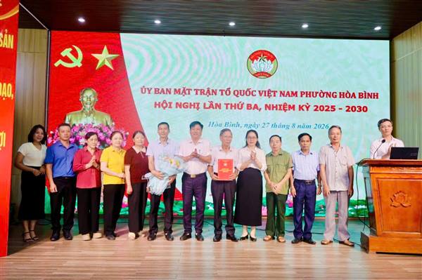 PHƯỜNG HÒA BÌNH TỔ CHỨC HỘI NGHỊ LẦN THỨ BA ỦY BAN MTTQ VIỆT NAM PHƯỜNG  NHIỆM KỲ 2025 - 2030
