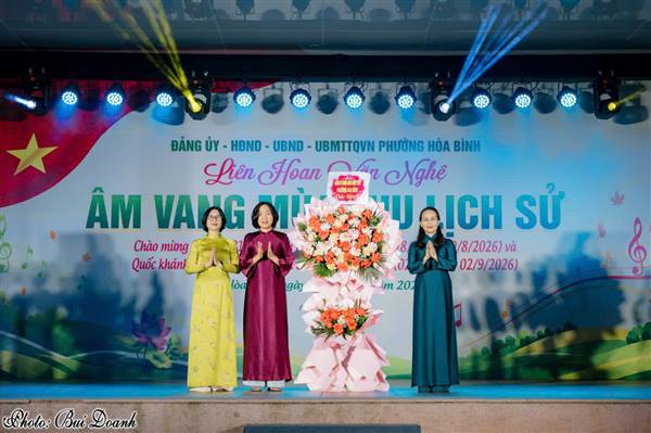Đảng ủy - HĐND - UBND - Ủy ban MTTQ Việt Nam phường Hòa Bình tổ chức chương trình Liên hoan văn nghệ với chủ đề “Âm vang mùa Thu lịch sử”chào mừng kỷ niệm 81 năm Cách mạng tháng Tám (19/8/1945- 19/8/2026) và Quốc khánh nước Cộng hòa xã hội chủ nghĩa Việt Nam (02/9/1945 - 02/9/2026).