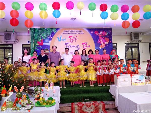 Trung thu rộn ràng, đầy ắp yêu thương tại các trường mầm non trên địa bàn phường Hồng An