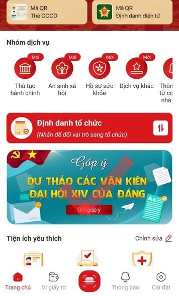 HƯỚNG DẪN THAM GIA GÓP Ý DỰ THẢO VĂN KIỆN ĐẠI HỘI XIV CỦA ĐẢNG TRÊN ỨNG DỤNG VNeID