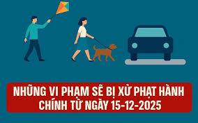MỘT SỐ HÀNH VI VI PHẠM QUY ĐỊNH VỀ TRẬT TỰ CÔNG CỘNG BỊ PHẠT TIỀN TỪ 15/12/2025